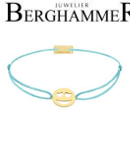 Filo Armband Textil Hellblau Emoji One 2 925 Silber gelbgold vergoldet 21201318