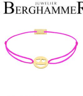 Filo Armband Textil Neon-Pink Emoji One 2 925 Silber gelbgold vergoldet 21201327