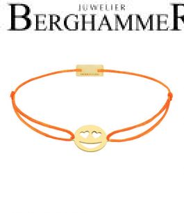 Filo Armband Textil Neon-Orange Emoji One 2 925 Silber gelbgold vergoldet 21201328
