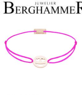Filo Armband Textil Neon-Pink Emoji One 2 925 Silber roségold vergoldet 21201351