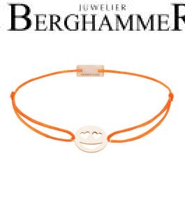 Filo Armband Textil Neon-Orange Emoji One 2 925 Silber roségold vergoldet 21201352