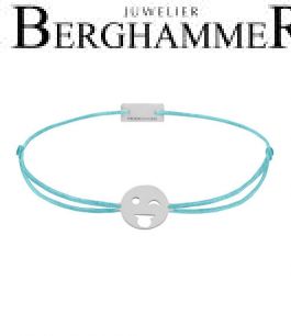 Filo Armband Textil Hellblau Emoji One 3 925 Silber rhodiniert 21201366
