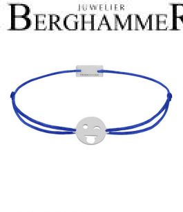 Filo Armband Textil Blitzblau Emoji One 3 925 Silber rhodiniert 21201367