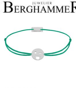 Filo Armband Textil Grasgrün Emoji One 3 925 Silber rhodiniert 21201370