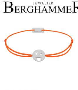 Filo Armband Textil Neon-Orange Emoji One 3 925 Silber rhodiniert 21201376
