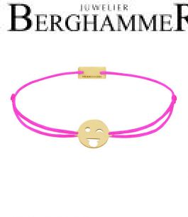 Filo Armband Textil Neon-Pink Emoji One 3 925 Silber gelbgold vergoldet 21201399