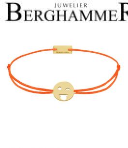 Filo Armband Textil Neon-Orange Emoji One 3 925 Silber gelbgold vergoldet 21201400