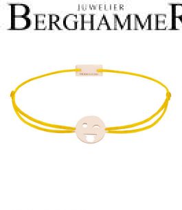 Filo Armband Textil Gelb Emoji One 3 925 Silber roségold vergoldet 21201406