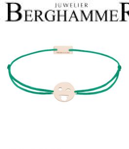 Filo Armband Textil Grasgrün Emoji One 3 925 Silber roségold vergoldet 21201418