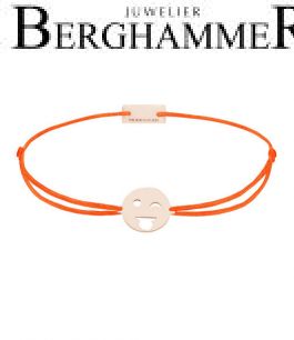 Filo Armband Textil Neon-Orange Emoji One 3 925 Silber roségold vergoldet 21201424