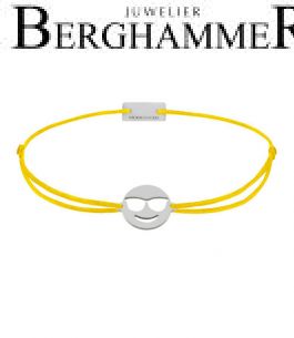 Filo Armband Textil Gelb Emoji One 4 925 Silber rhodiniert 21201430
