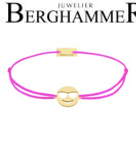 Filo Armband Textil Neon-Pink Emoji One 4 925 Silber gelbgold vergoldet 21201471