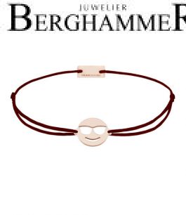 Filo Armband Textil Braun Emoji One 4 925 Silber roségold vergoldet 21201480