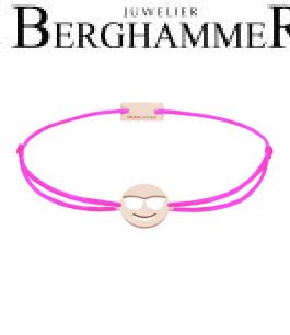 Filo Armband Textil Neon-Pink Emoji One 4 925 Silber roségold vergoldet 21201495