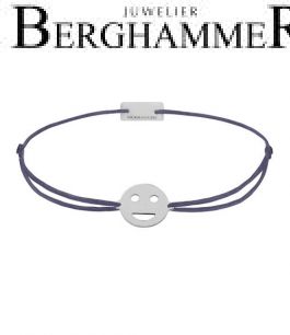 Filo Armband Textil Grau-Lila Emoji One 5 925 Silber rhodiniert 21201505