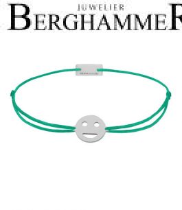 Filo Armband Textil Grasgrün Emoji One 5 925 Silber rhodiniert 21201514