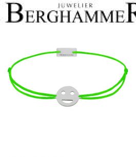 Filo Armband Textil Neon-Grün Emoji One 5 925 Silber rhodiniert 21201515