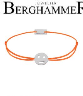 Filo Armband Textil Neon-Orange Emoji One 5 925 Silber rhodiniert 21201520