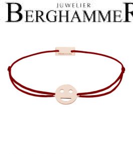 Filo Armband Textil Weinrot Emoji One 5 925 Silber roségold vergoldet 21201549