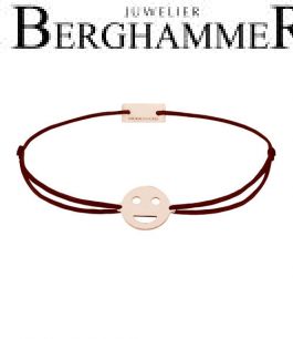 Filo Armband Textil Braun Emoji One 5 925 Silber roségold vergoldet 21201552