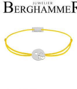 Filo Armband Textil Gelb Emoji One 6 925 Silber rhodiniert 21201573