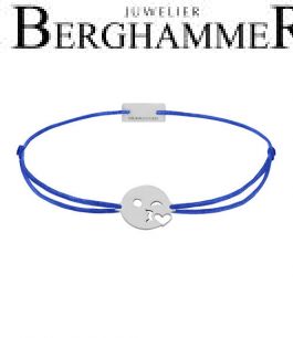 Filo Armband Textil Blitzblau Emoji One 6 925 Silber rhodiniert 21201582
