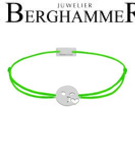 Filo Armband Textil Neon-Grün Emoji One 6 925 Silber rhodiniert 21201586
