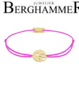 Filo Armband Textil Neon-Pink Emoji One 6 925 Silber gelbgold vergoldet 21201614