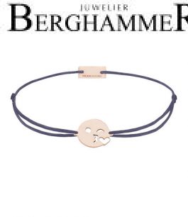 Filo Armband Textil Grau-Lila Emoji One 6 925 Silber roségold vergoldet 21201624