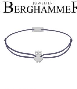 Filo Armband Textil Grau-Lila 925 Silber rhodiniert 21201656