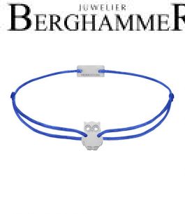 Filo Armband Textil Blitzblau Eule 925 Silber rhodiniert 21201662
