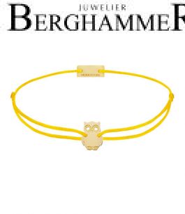 Filo Armband Textil Gelb Eule 925 Silber gelbgold vergoldet 21201677