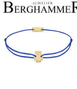 Filo Armband Textil Blitzblau Eule 925 Silber gelbgold vergoldet 21201686