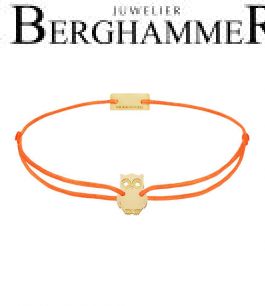 Filo Armband Textil Neon-Orange Eule 925 Silber gelbgold vergoldet 21201695