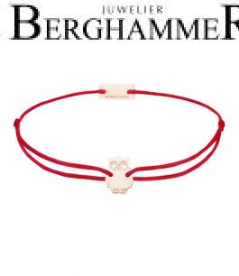 Filo Armband Textil Rot Eule 925 Silber roségold vergoldet 21201696