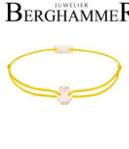 Filo Armband Textil Gelb Eule 925 Silber roségold vergoldet 21201701