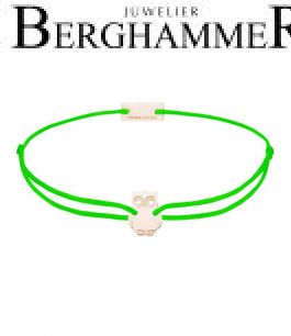 Filo Armband Textil Neon-Grün Eule 925 Silber roségold vergoldet 21201714