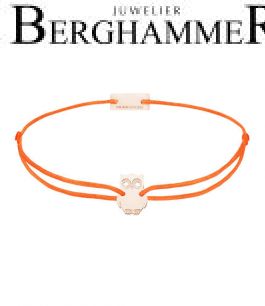 Filo Armband Textil Neon-Orange Eule 925 Silber roségold vergoldet 21201719