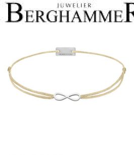 Filo Armband Textil Champagne Infinity 925 Silber rhodiniert 21201722