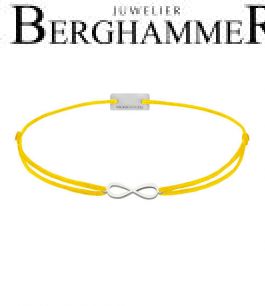 Filo Armband Textil Gelb Infinity 925 Silber rhodiniert 21201725
