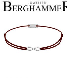 Filo Armband Textil Braun Infinity 925 Silber rhodiniert 21201727