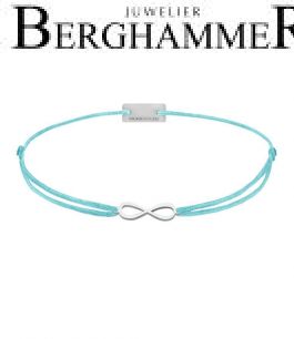 Filo Armband Textil Hellblau Infinity 925 Silber rhodiniert 21201733