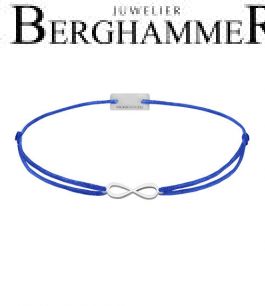 Filo Armband Textil Blitzblau Infinity 925 Silber rhodiniert 21201734