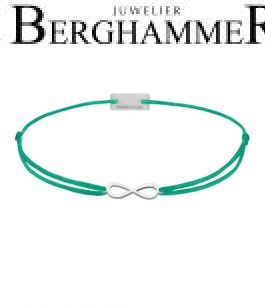 Filo Armband Textil Grasgrün Infinity 925 Silber rhodiniert 21201737
