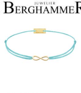 Filo Armband Textil Hellblau Infinity 925 Silber gelbgold vergoldet 21201757