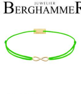Filo Armband Textil Neon-Grün Infinity 925 Silber gelbgold vergoldet 21201762