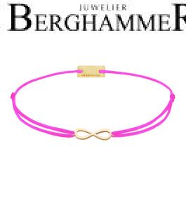 Filo Armband Textil Neon-Pink Infinity 925 Silber gelbgold vergoldet 21201766
