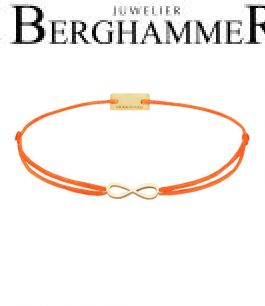 Filo Armband Textil Neon-Orange Infinity 925 Silber gelbgold vergoldet 21201767