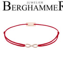 Filo Armband Textil Rot Infinity 925 Silber roségold vergoldet 21201768