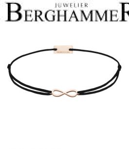 Filo Armband Textil Schwarz Infinity 925 Silber roségold vergoldet 21201769